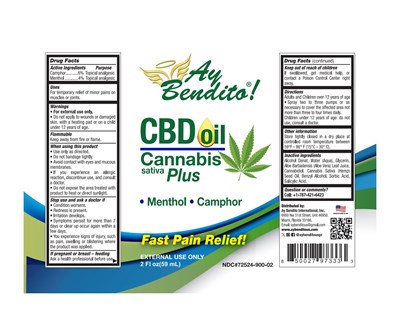 AY BENDITO 2 CBD - FD 04622 AY BENDITO CBD OIL SPRAY 2 FL OZ 72524 900 02